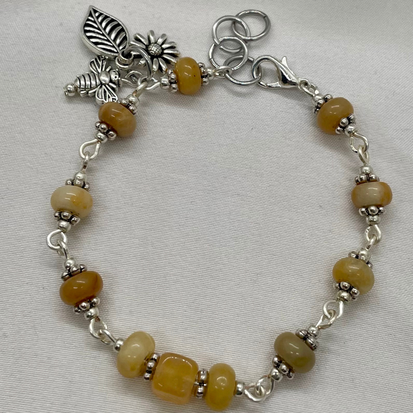 Honey Sunshine Citrine Bracelet: Artisan Crafted with czech glass and citrine beads for Prosperity and Positivity | summer gift | bee love
