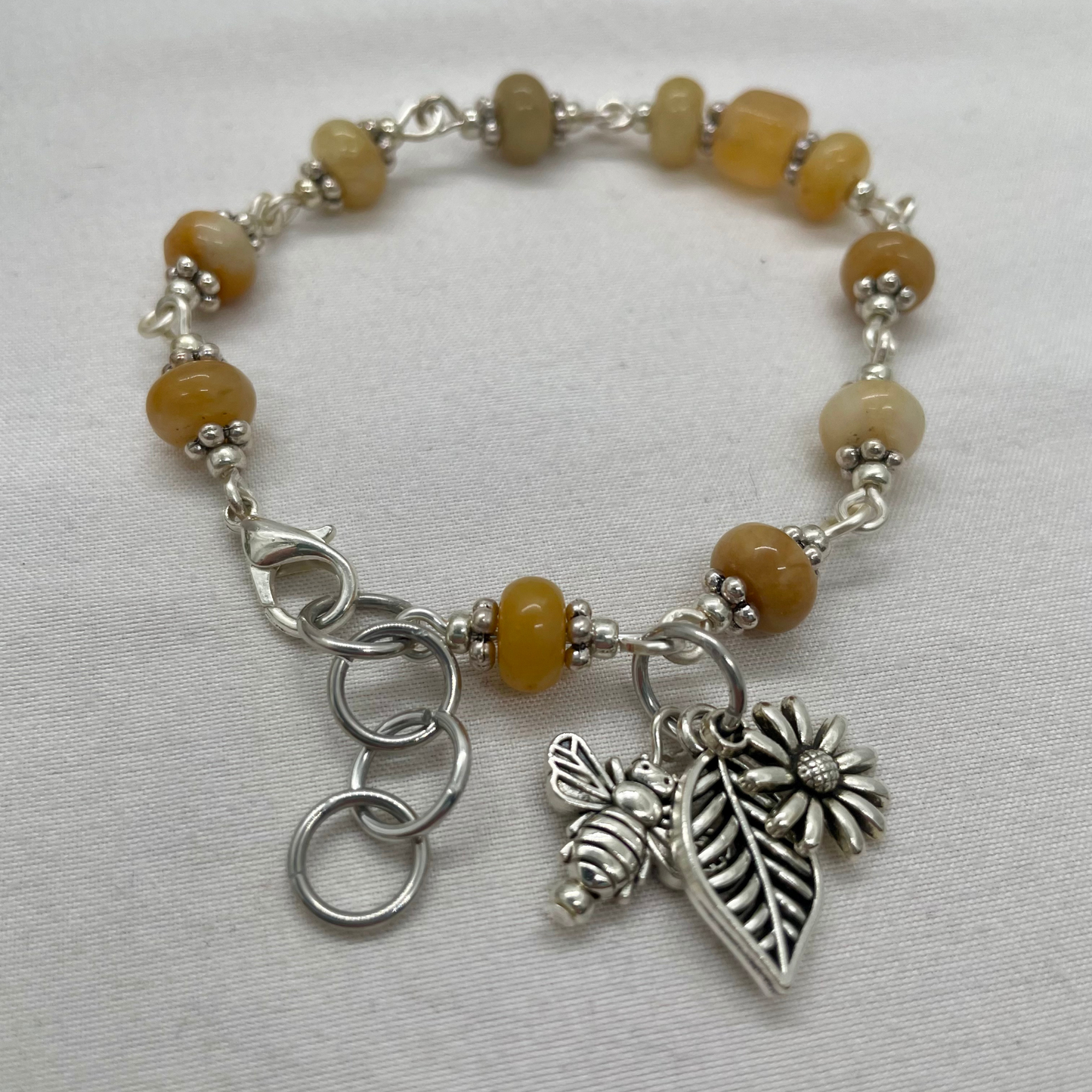 Honey Sunshine Citrine Bracelet: Artisan Crafted with czech glass and citrine beads for Prosperity and Positivity | summer gift | bee love