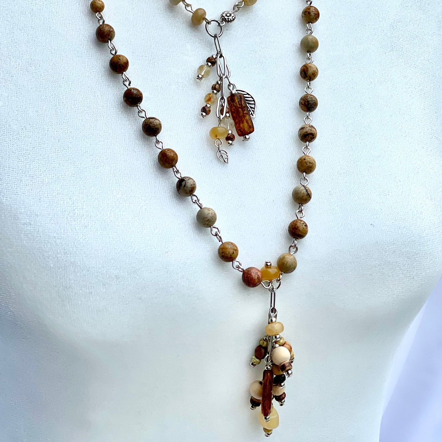 Sunlit Harmony Necklace: Citrine and Picasso Bead Charm