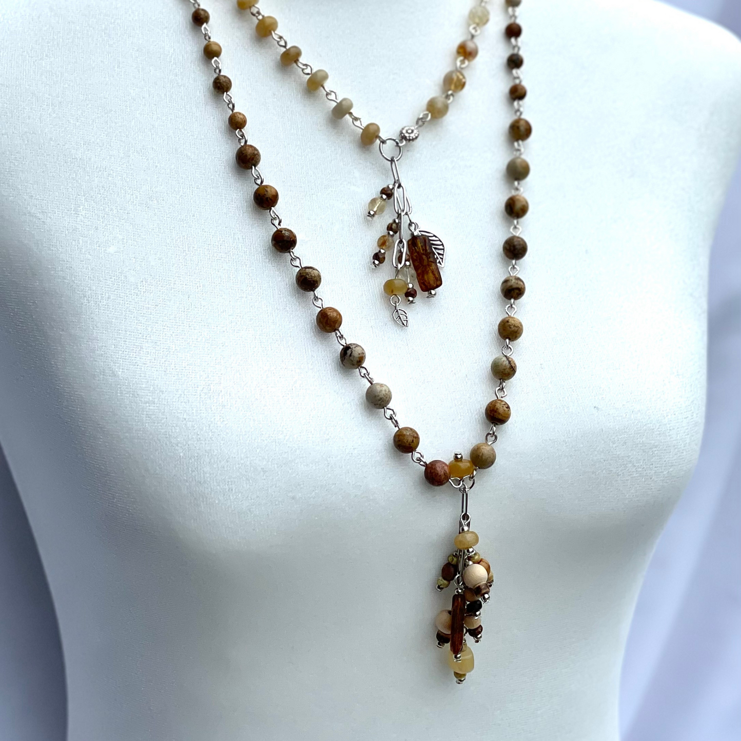 Sunlit Harmony Necklace: Citrine and Picasso Bead Charm