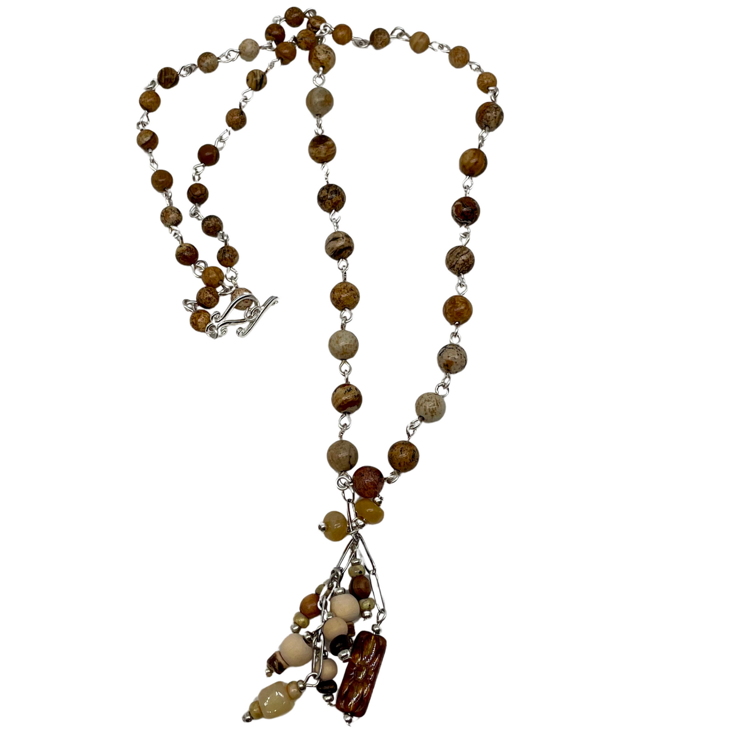 Sunlit Harmony Necklace: Citrine and Picasso Bead Charm